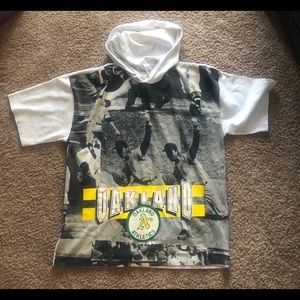 Vintage 1991 Oakland As All Over Print Hooded Tee
